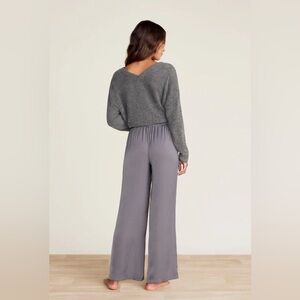 Barefoot Dreams Wide Leg Washed Satin Pull On Lounge Pants | Grey | Small